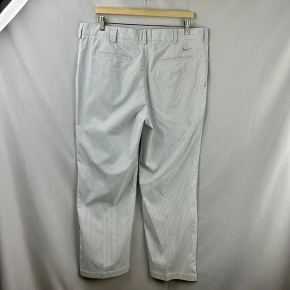 Nike Golf Pants Men Size 36 x 30 Stripe Moisture Wicking Active Sport Gray White - Picture 5 of 8